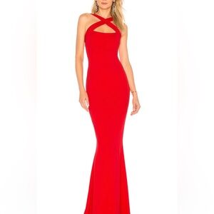 Nookie red formal dress which can be worn 2 ways. The dress is fishtail styled.